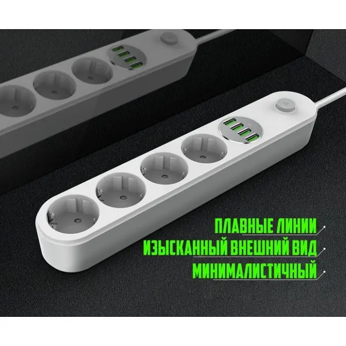 Сетевой удлинитель LDNIO SE4432 на 4 розетки 4 USB 2м Белый - фото 9