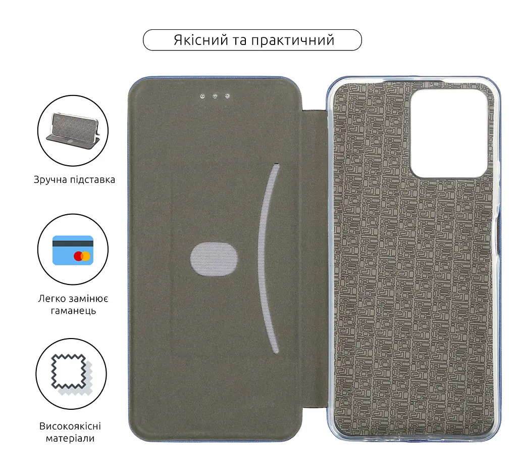 Чехол-книжка для Realme C30s, G-Case, синий, кожаный чехол-книга из экокожи (PU) и TPU, с магнитом, с подставкой и вместительным кардхолдером, противоударный, защита всего корпуса, ArmorStandart (ARM65548) - фото 3