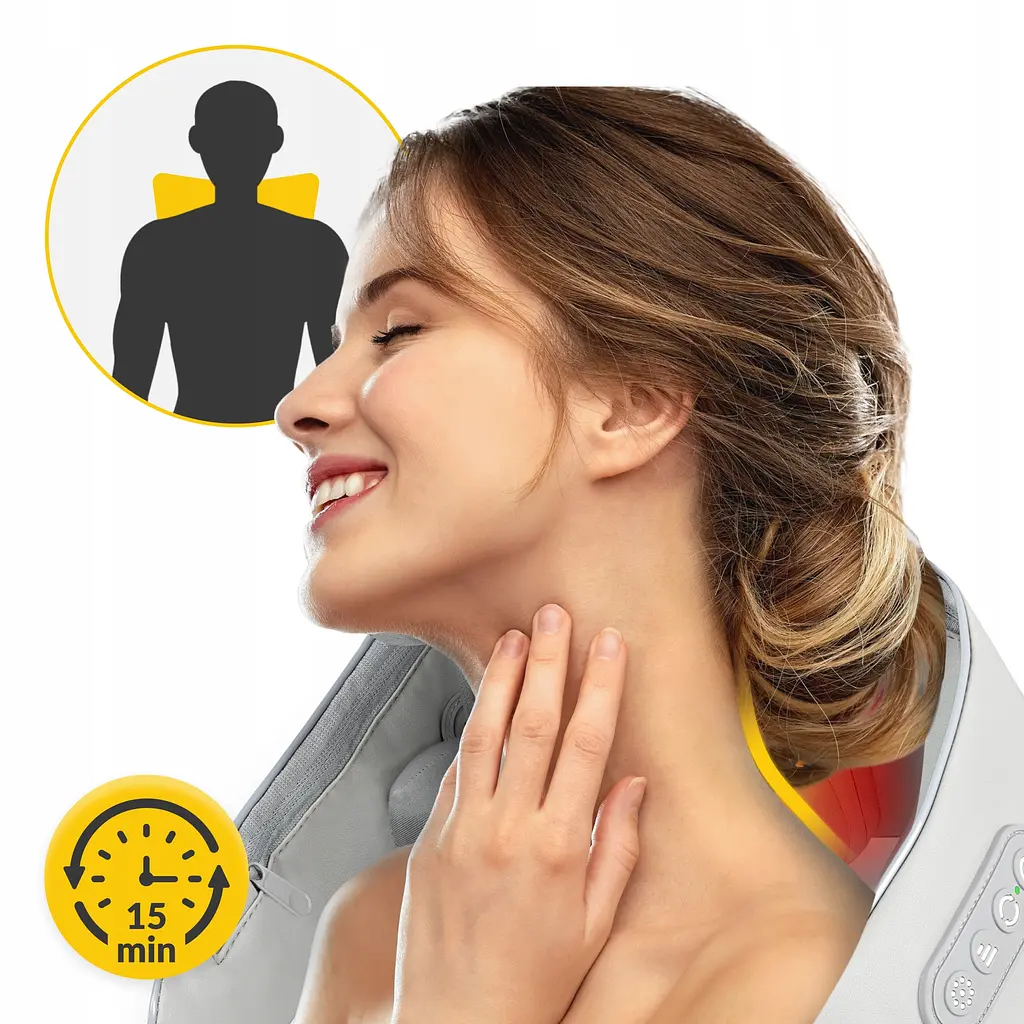 Накидка-масажер 4FIZJO Shiatsu Evo+ для шиї та спини, акумуляторний Grey (P-5905973404150) - фото 5