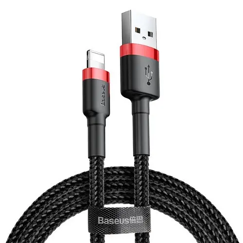USB кабель Baseus Cafule for Ligtning 1.5A/2m. Чорно-червоний CALKLF-C19