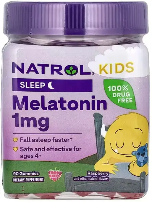 Мелатонін для дітей від 4 років Natrol Kids Melatonin Gummies 1 мг 90 жув конф малина