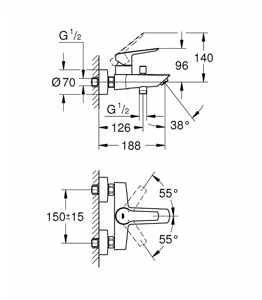Змішувач для ванни Grohe QuickFix Start 24206002 Хром - фото 5