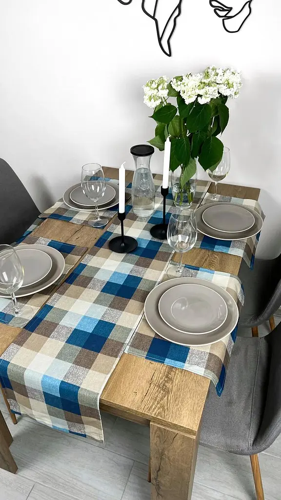 Комплект Дорожка водоотталкивающая Шахматка синяя 200х40 см 4 шт. - фото 7