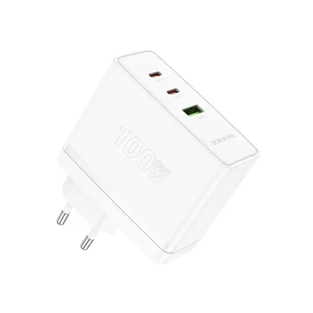 Мережевий зарядний пристрій Borofone BN11 Imperial PD 100W (2Type-C/1USB) Білий - фото 2