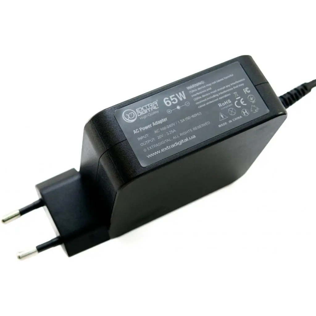 Блок живлення до ноутбуку Extradigital Lenovo 20V, 3.25A, 65W (4.0x1.7) High Quality (PSL3867) - фото 2
