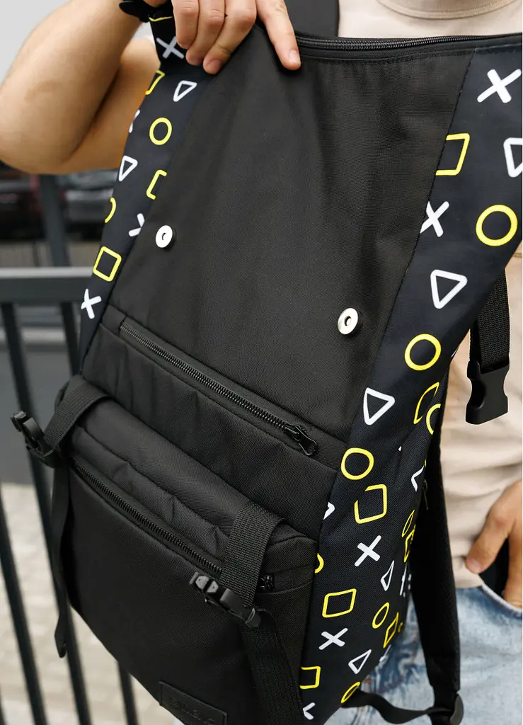 Мужской рюкзак Sambag Roll Top черный оксфорд принт 41 х 30 х 16 см (24238731m) - фото 5