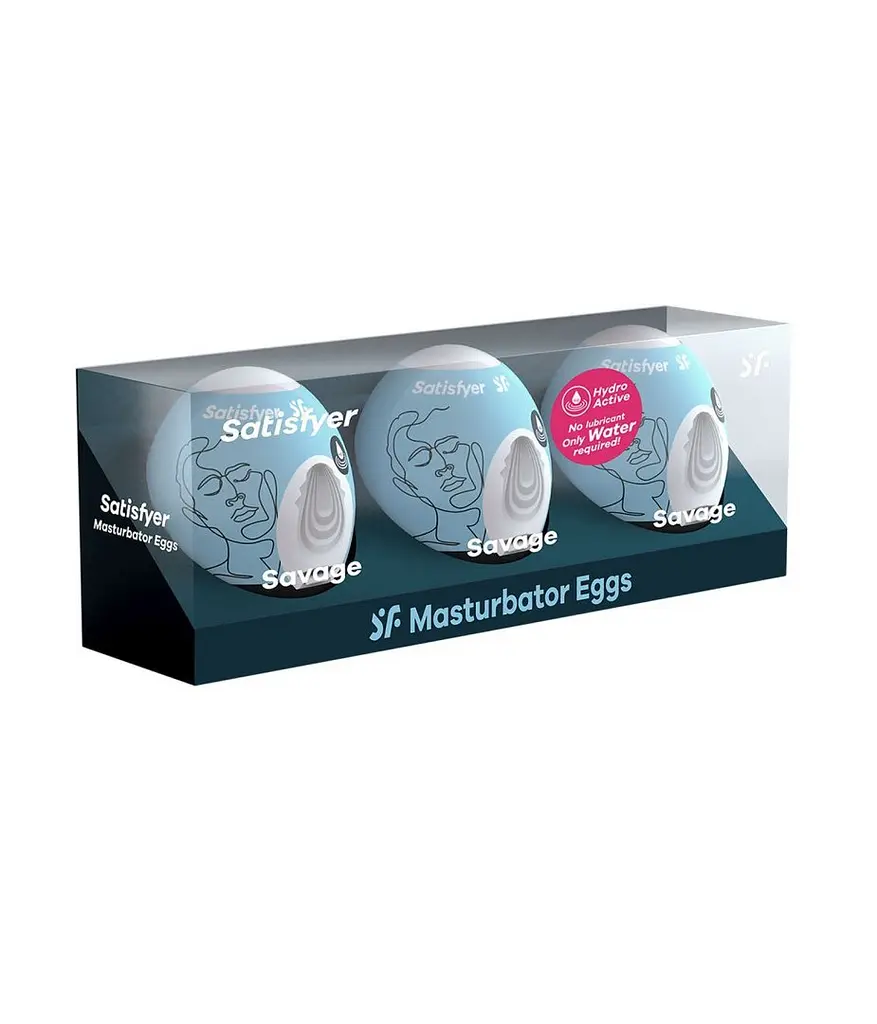 Набір мастурбаторів Satisfyer Masturbator Egg Savage Set 3 шт. білий - фото 2