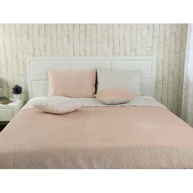 Декоративне покривало Руно VeLour Almond, 240x220 см, бежевий (330.55_Almond) - фото 2