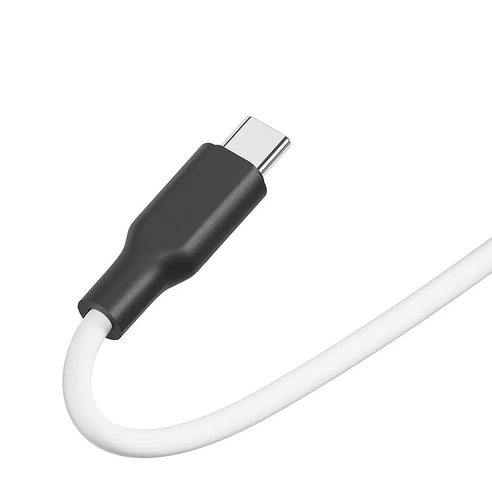 Кабель для заряджання та обміну даними USB Ridea RC-AI21 AirSiliconePro 60W 20V/3A USB-Type C 1 м Біло-чорний - фото 4