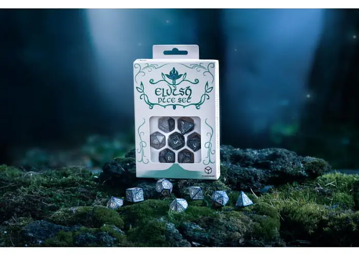 Набор кубиков Elvish Cobalt & Silver Dice Set , 7 шт. (SELV10) - фото 7