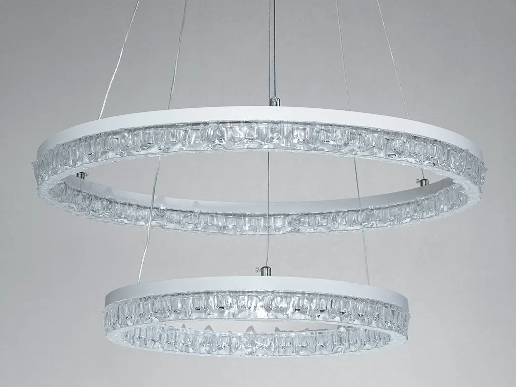 Підвісна LED-люстра Diasha MD78200/600+400WH, біла, 2 світлових кільця, Ø60 см, 85 W - фото 5