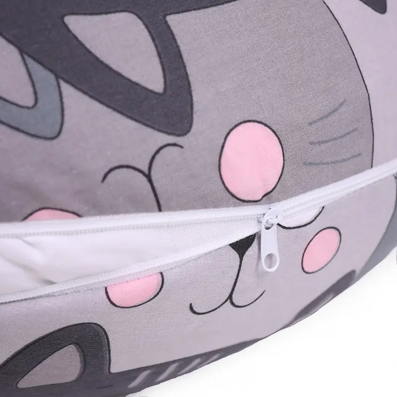 Подушка для беременных и кормления MirSon №5025 Color Line Кот Батон 30х170 см серая (2200010969863) - фото 3