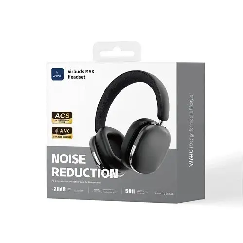 Навушники бездротові WiWU Airbuds MAX Headset TD-16 ANC чорні - фото 2