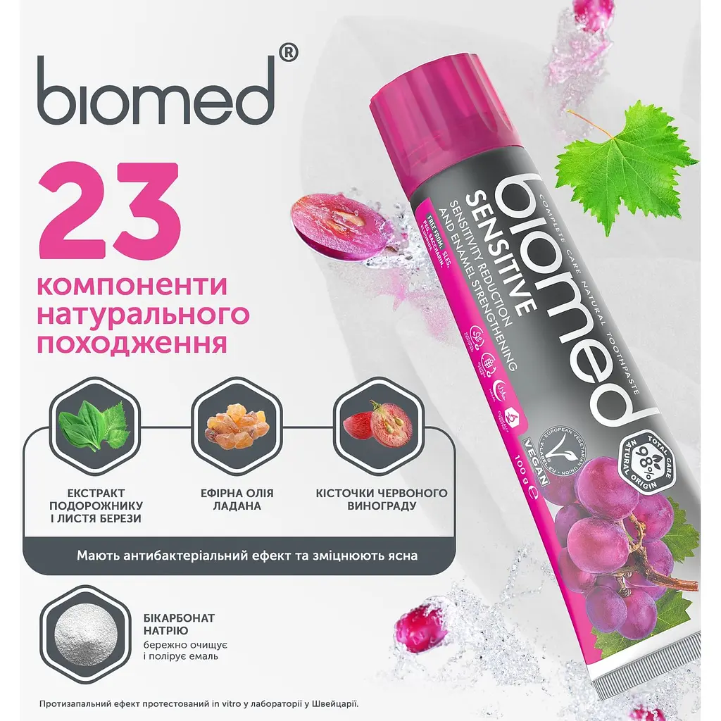 Уцінка. Зубна паста Biomed Sensetive Зміцнення емалі і зниження чутливості 100 г - фото 11
