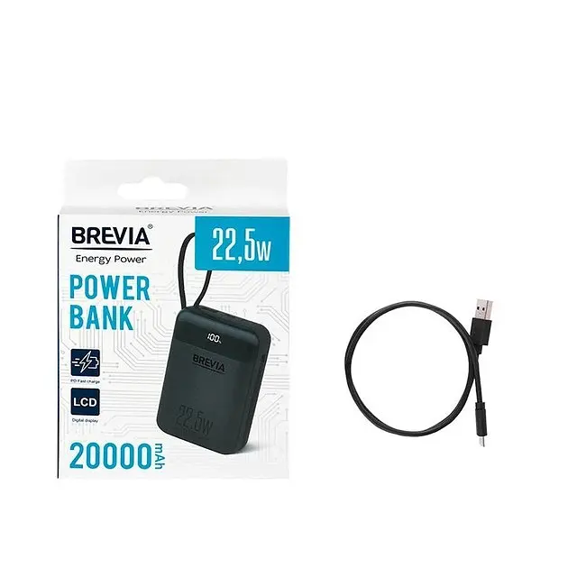 Аккумулятор портативный Brevia 20000mAh 22.5W Type-C+Lightning внешняя батарея - фото 4