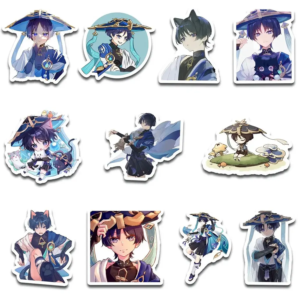 Стікерпак набір наклейок G-Toys Genshin Impact Wanderer 45 шт. (SP WD SN 01) - фото 5