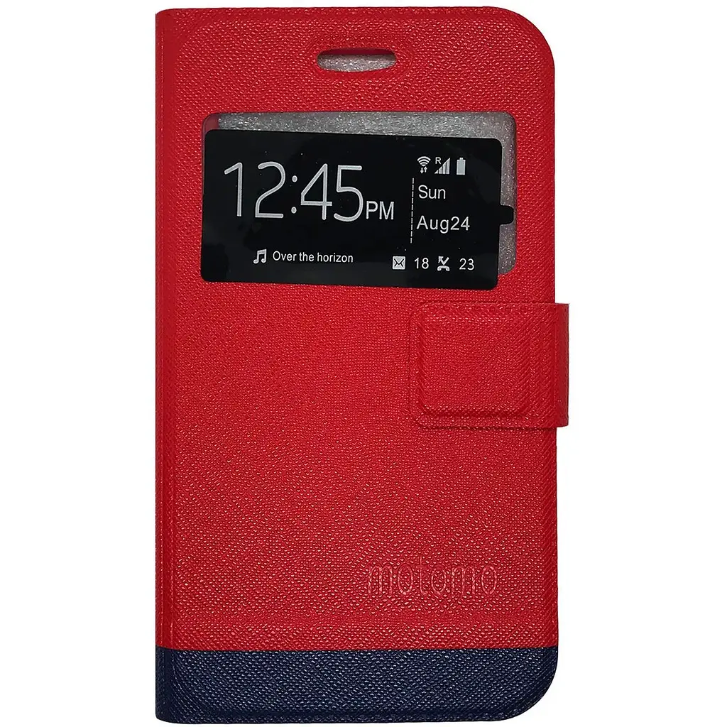Чехол-книга универсальный Motomo 4.5" красный синий переплет кейс - фото 2
