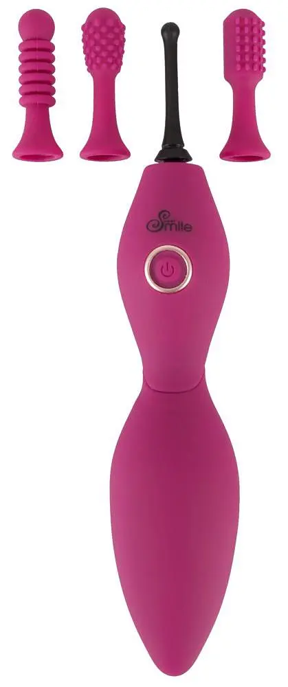 Кліторальний вібратор Sweet Smile Spot Vibrator With 3 Tips 17.9 см рожевий - фото 7