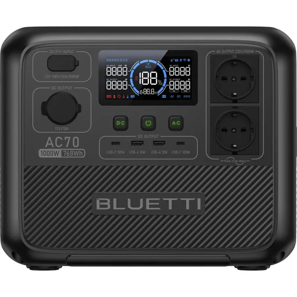 Зарядна станция BLUETTI AC70 1000W 768Wh - фото 2
