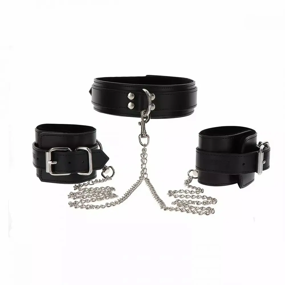 Нашийник з наручниками на ланцюжках Taboom - Heavy Collar and Wrist Cuffs - фото 2