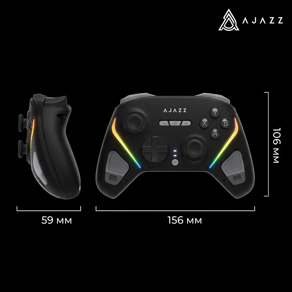 Бездротовий геймпад Ajazz GP100S RGB із зарядною станцією чорний (GP100S-B) - фото 16