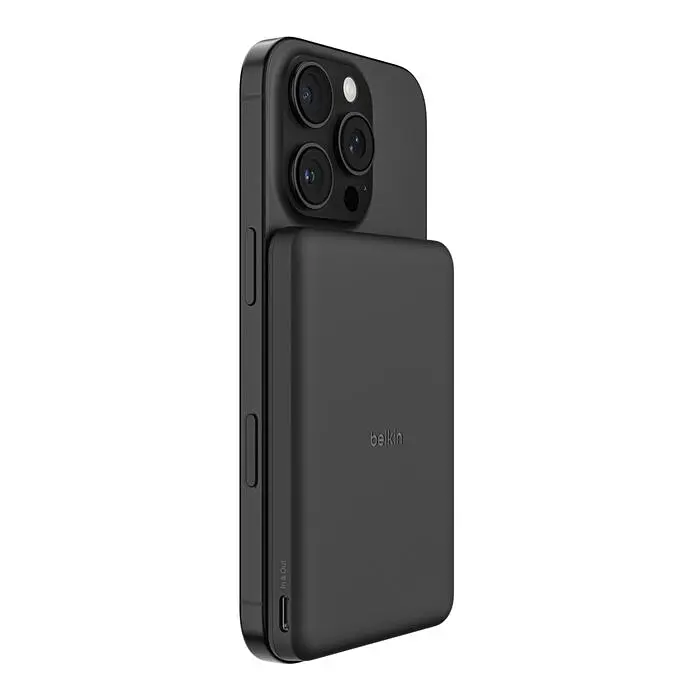 Портативний акумулятор із бездротовою зарядкою Power Bank Belkin Slim Magnetic 5000 Black - фото 2