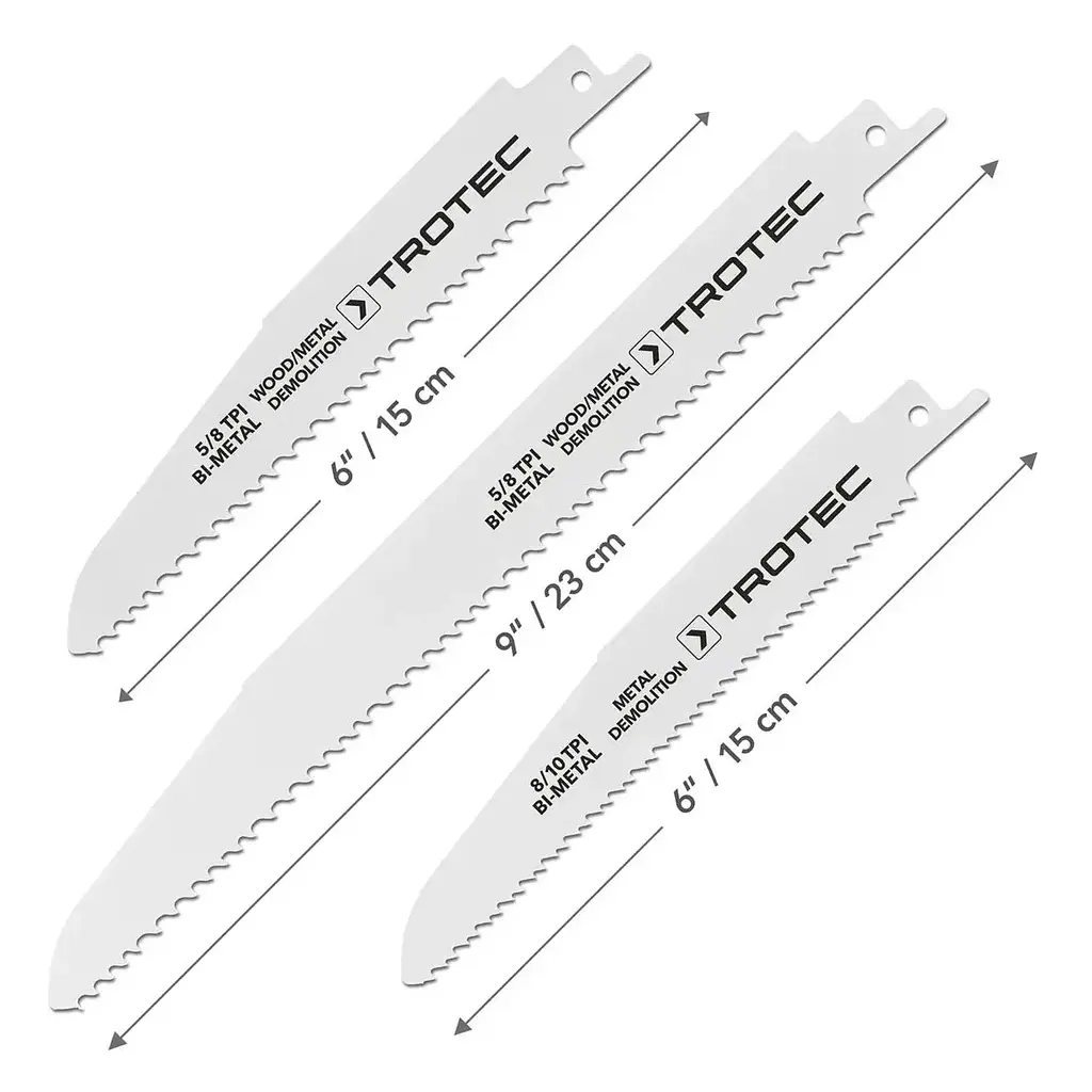 Набір біметалічних полотен для пилки шабельної Trotec 5 pieces Wood/Metal Set - фото 4