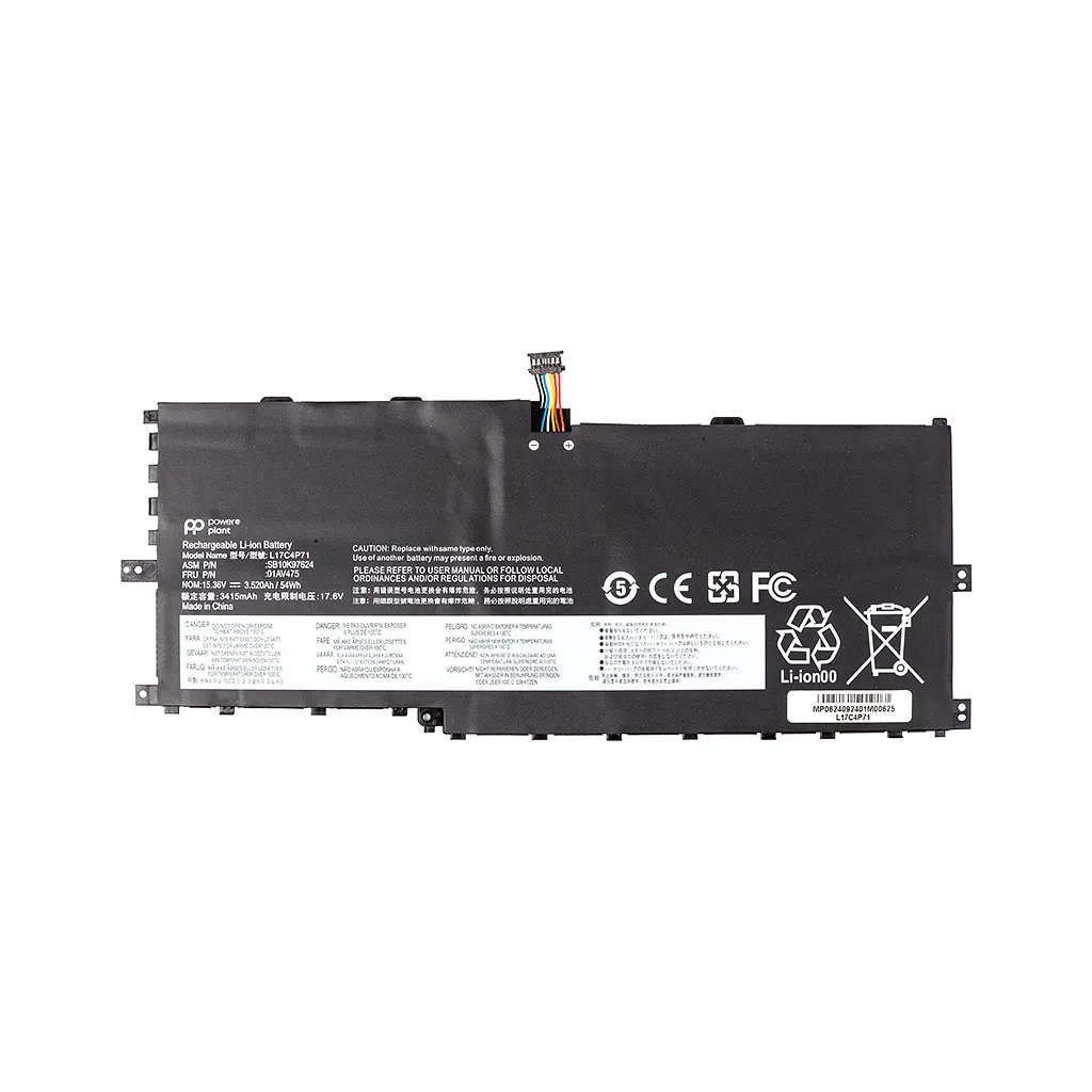 Акумулятор до ноутбука LENOVO ThinkPad X1 Yoga 2018 (L17C4P71) 15.36V 3520mAh PowerPlant (NB482566)