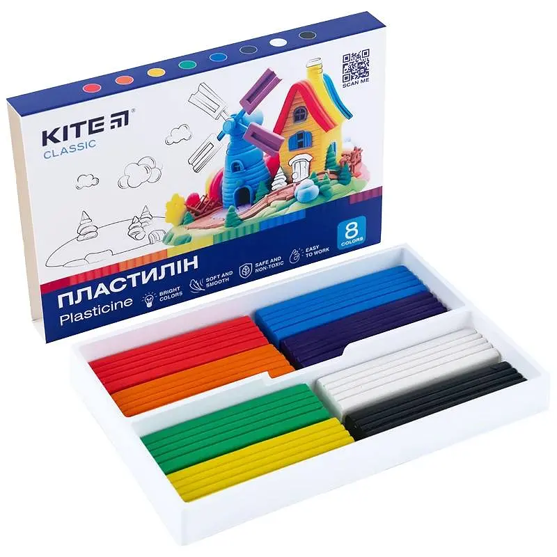 Пластилін Kite Classic, 8 кольорів, 160 г., (K-082) - фото 2