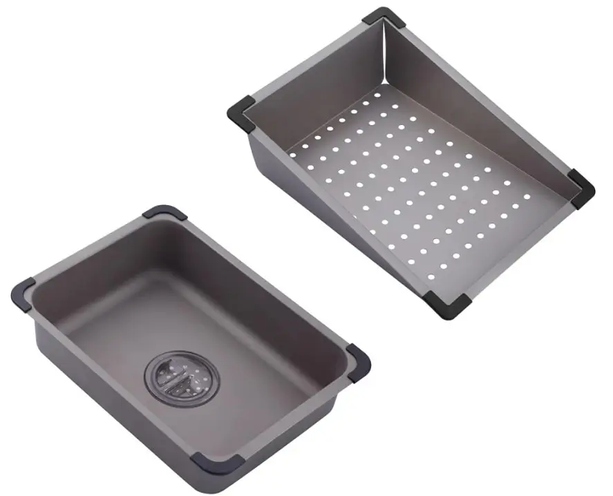Кухонна мийка Kroner KRP Schwarze - SET7545NG PVD (3.0/0.8 мм) (CV033806) - фото 12