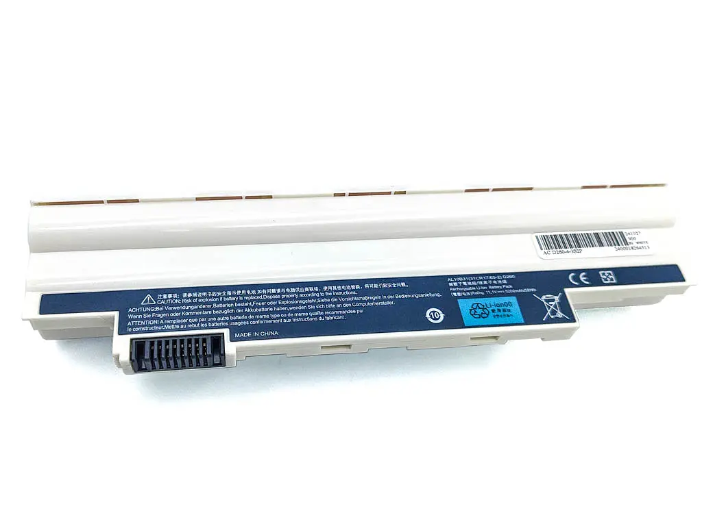 Акумулятор для Acer AL10B31 One AO522, AOD270, One E100 (AL10A31) (10.8V 5200 mAh) White - фото 2
