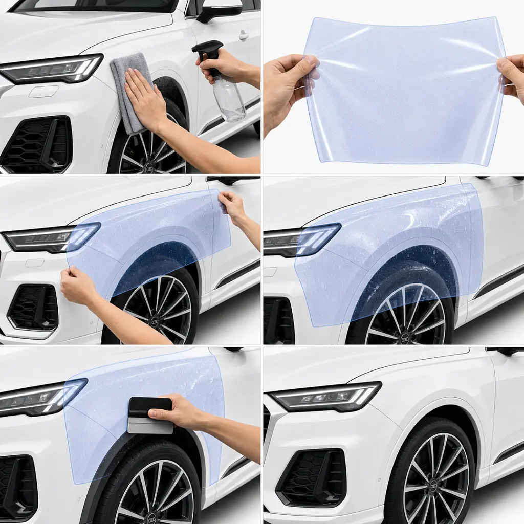 Антигравійна захисна бронеплівка за лекалами для Audi Q7 4M second facelift 2024- передня частина авто (капот бампер крила)) - фото 2