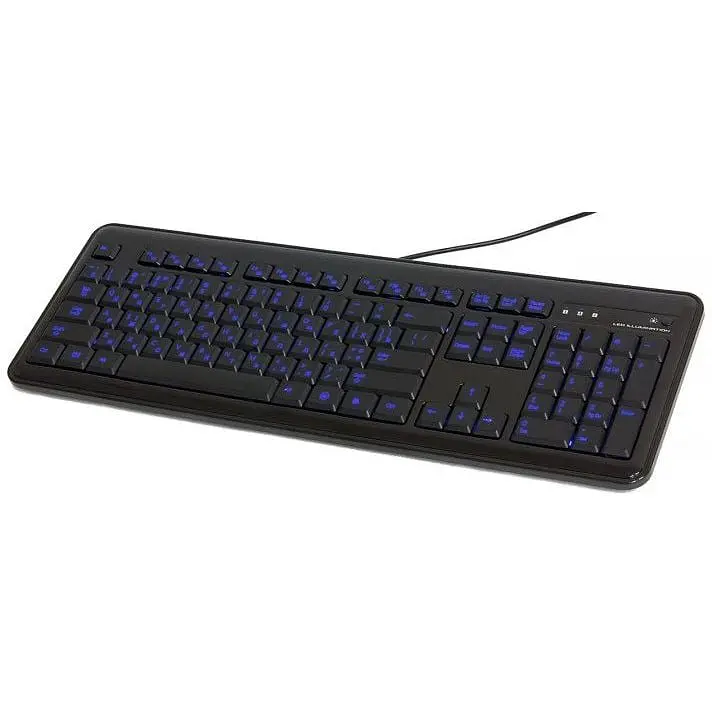 Клавіатура дротова HQ-Tech KB-307F USB з підсвічуванням символів синім - фото 2