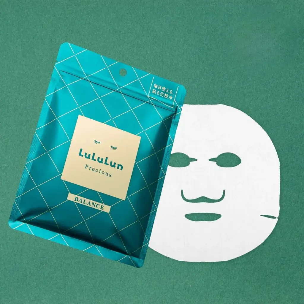 Маска для обличчя Lululun Precious Balance Green Face Mask Антивікова Відновлююча 7 шт. (4582305068870) - фото 2
