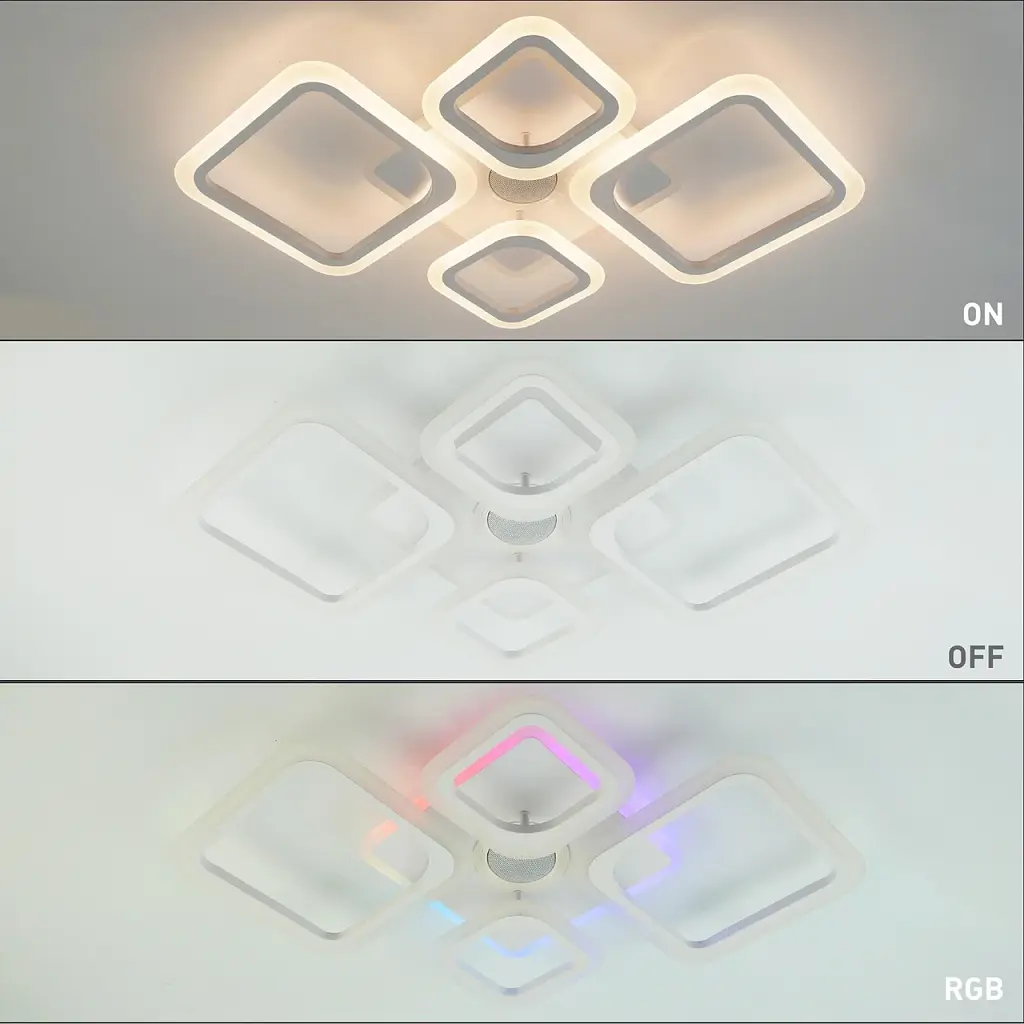 Смарт люстра з колонкою керована світлодіодна OVAL RGB MUSIC 5S 85 Вт 725x460x80 мм Бiла ESLLSE - фото 9