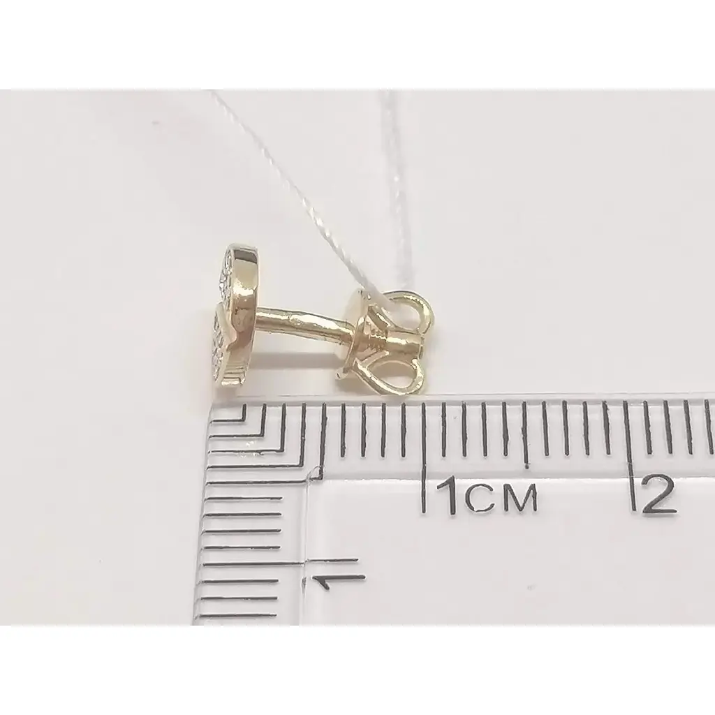 Золотые серьги-пуссеты Favoritum с фианитами. 211072 - фото 3