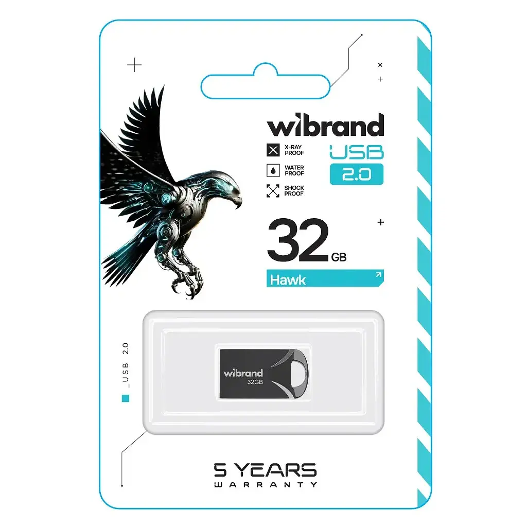 USB флеш накопичувач Wibrand 32GB Hawk Black USB 2.0 (WI2.0/HA32M1B) - фото 2