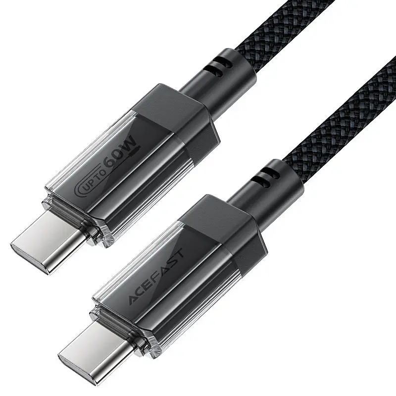 Дата кабель Acefast C12-03 Type-C to Type-C 60W (1.2m) Black - фото 2