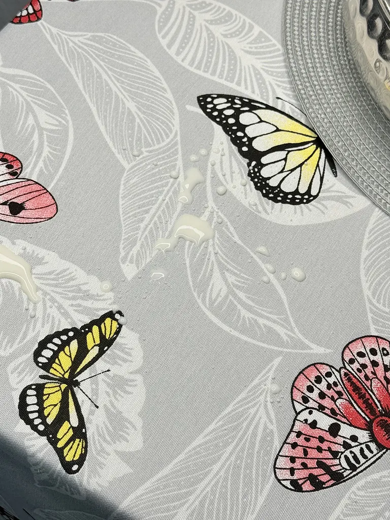Скатертина Ecotton DUCK 170х220 см водовідштовхувальна сіра 5725-13 Метелики (24035) - фото 3