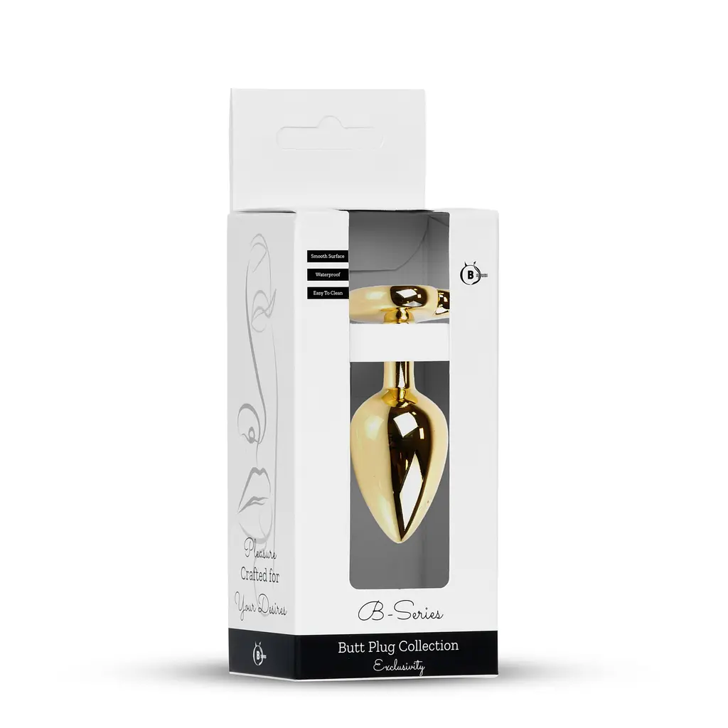 Анальна пробка - Jewellery Gold Heart Plug Black - фото 8