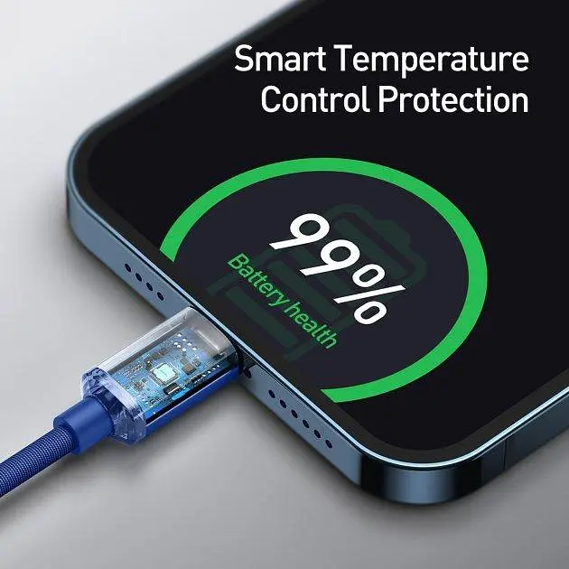 Кабель Baseus Crystal Shine Series Fast Charging Data Cable Type-C to iP 20W 1.2m CAJY000203 Blue - фото 7