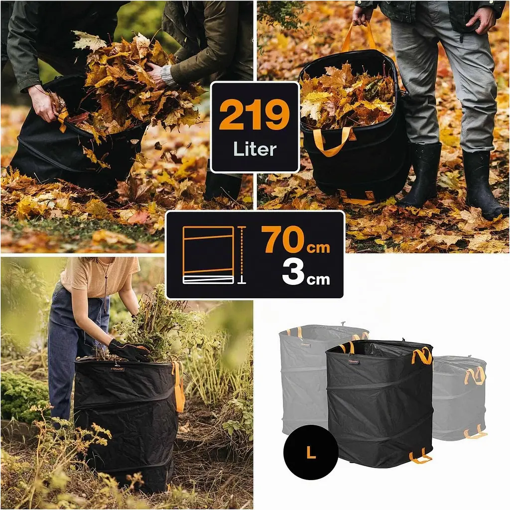 Складной садовый мешок Fiskars Ergo L 219 л (1028373) - фото 4