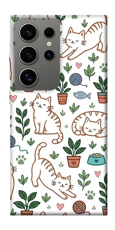TPU чохол Demsky Cats pattern для Samsung Galaxy S24 Ultra