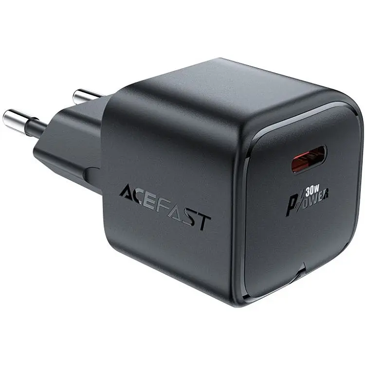 Зарядное устройство Acefast 1xUSB-C 30W Gan A77 mini Fast Charger Black (6974316282662) - фото 5