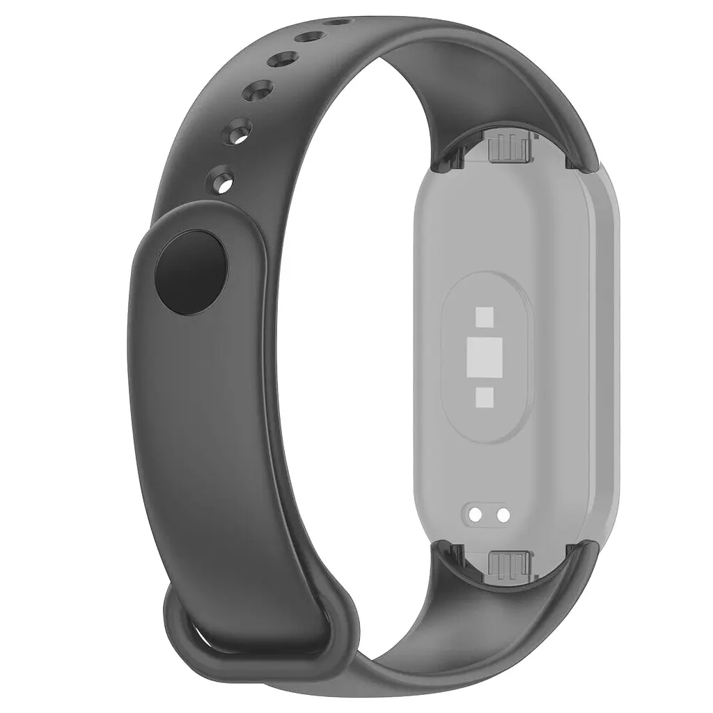 Силіконовий ремінець для фітнес браслетів Xiaomi Mi Band 8 Smart Band 9, Silicone, platinum gray, зі зручною застібкою, на фітнес трекер та смарт годинник, ArmorStandart (ARM68025) - фото 2