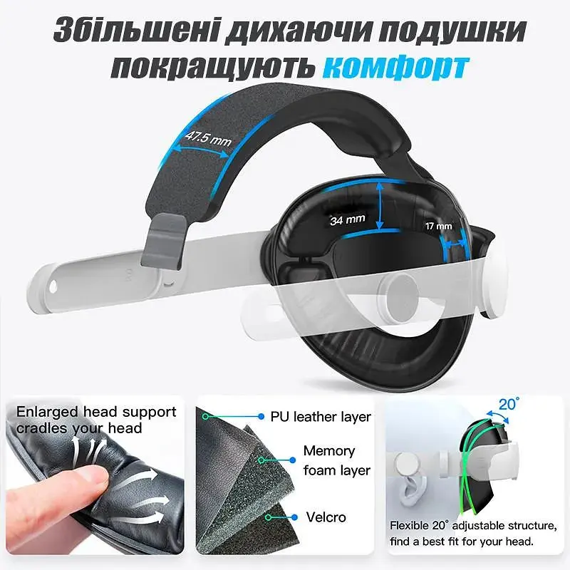 Крепление-ремешок Meta Oculus Quest 3 Elite Head Strap для VR очков - фото 3