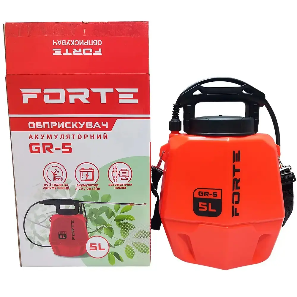 Обприскувач акумуляторний Forte GR-5, 2 Аг/3.7 V Li-Ion (157011) - фото 2