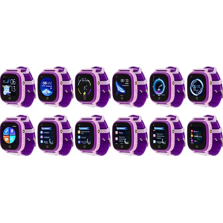 Дитячий водонепроникний смарт-годинник AmiGo GO005 4G WIFI Thermometer Purple [59324] - фото 5