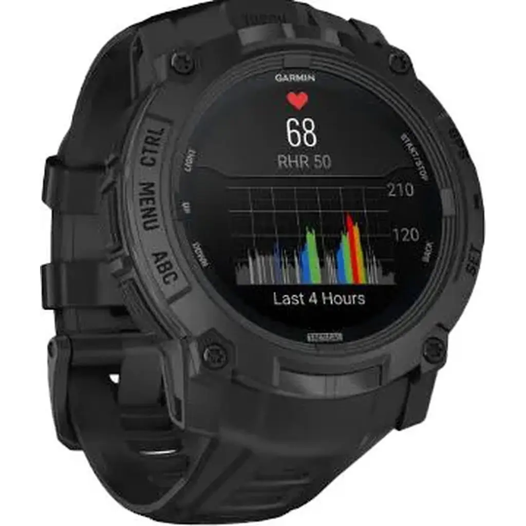 Смарт-часы Garmin Instinct 3 50mm AMOLED Tactical Edition Black with Black Band 010-03020-50 - фото 5