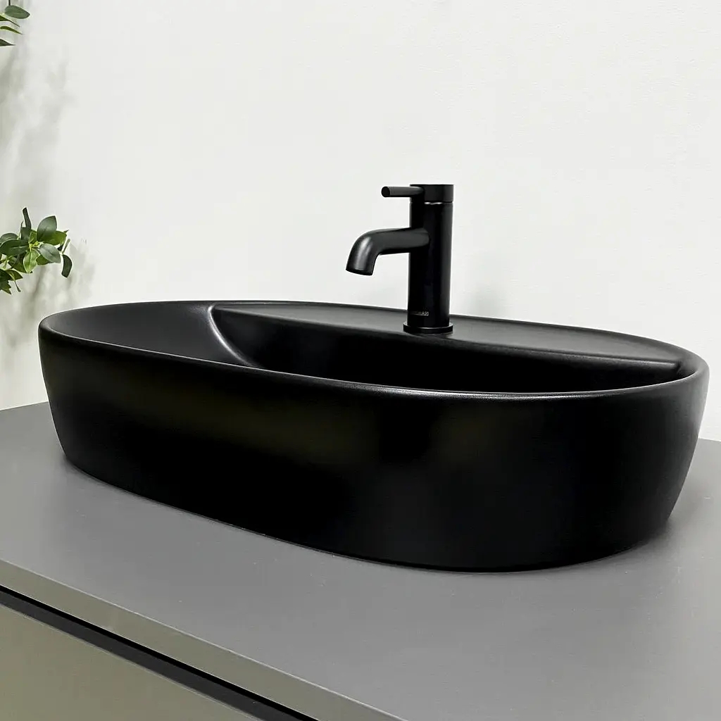 Умивальник VBI Terni black matt накладний VBI-011803, Чорний матовий - фото 3
